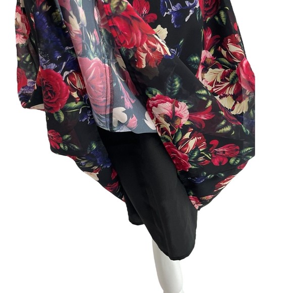 Modcloth Womens Flaunts And Needs Rose Floral Print Chiffon Sleeveless Dress S - Picture 10 of 14